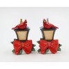 Fine Ceramic Christmas Red Cardinal & Lamp Post Salt 7