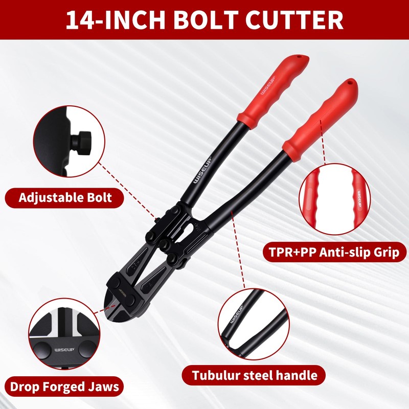 WISEUP 3Pcs Bolt Cutter Pliers Set, 14" Heavy Duty and