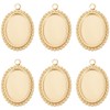 Beebeecraft 1 Box 6Pcs Cabochon Settings Charms 14K Gold Plated