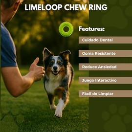 Juguete Mordedora para Perros, Forma de Anillo, Verde Neón, Plástico con Textura de Picos, Juguete de Dentición                                       