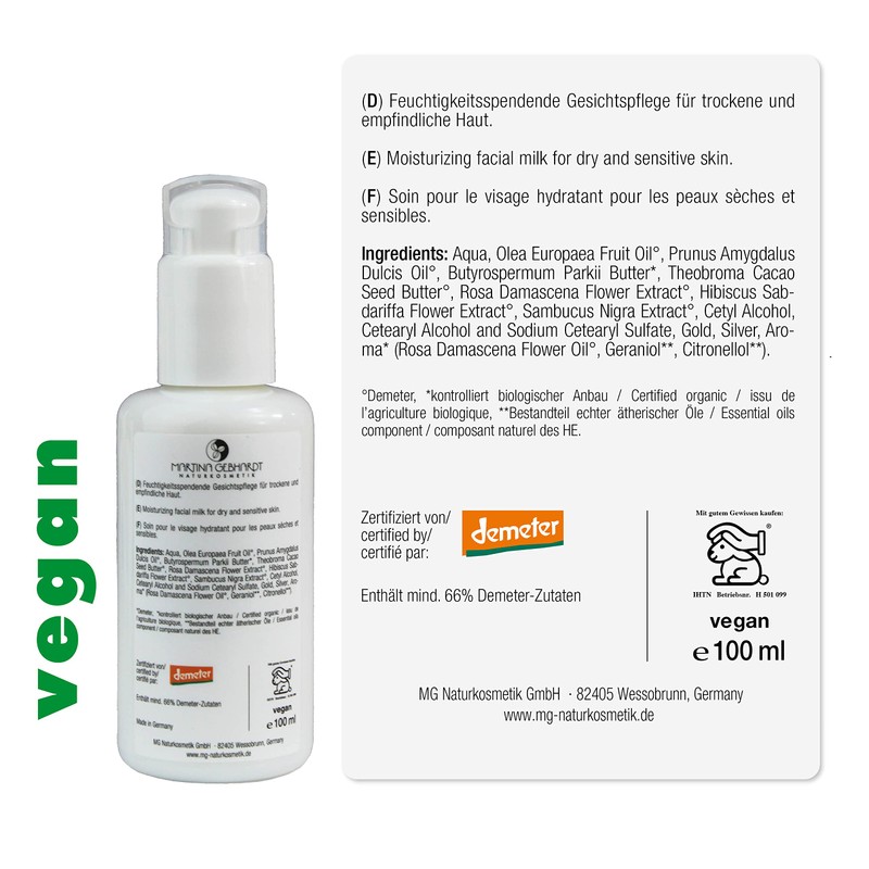 Martina Gebhardt Rose Face Lotion (100 ml) • Organic Face