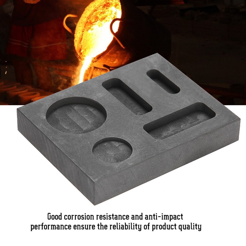 5 Grooves Graphite Ingot Melting Casting Refining Scrap Combo Crucible