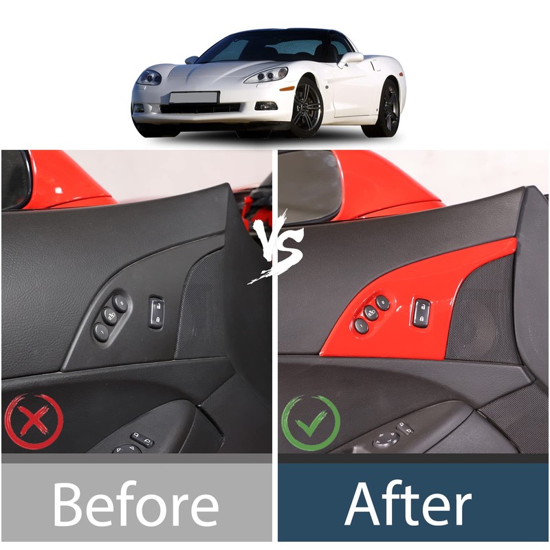 Lcojicep Car Door Lock Button Trim Compatible Corvette C6 Z06