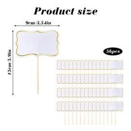 56 PCS Party Food Labels for Buffet Table Mini Chalkboard Signs Food Flags for Buffets to Write on Buffet Labels Blank Toothpick Flags Cocktail Sticks White