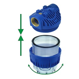 'GPV5 M1 Pre-Filter for Garden pumps and Units 1 Litre Dirt Filter Sand Filter Pump Filter with Filter 5Zoll, Brass Internal Thread/Internal Thread. New for Double O-Ring Seal.