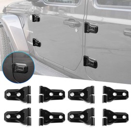 CheroCar JL JT Door Hinge Covers Protector Decoration Kits Fits for 2018-2020 Jeep Wrangler JL JLU, for 2020 Jeep Gladiator JT, Black