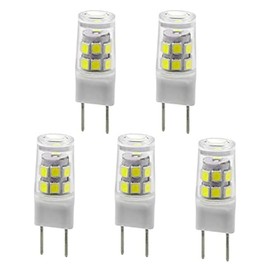 New G8 LED Light Bulb, G8 GY8.6 Bi-pin Base, 3W 120V 20W 35W Halogen Replacement Bulb for Under Counter Kitchen Lighting, Under-Cabinet Light, Puck Light （5-Pack） (White Color)… …