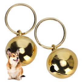 2pcs Rust AntiLost Copper Bells Extra Pair of Cat & Dog Brass Portable Bells Collar Charm Bells for Save Birds & Wildlife(gold)