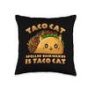 Taco Cat Mexican Cat Lover Cinco de Mayo Throw Pillow