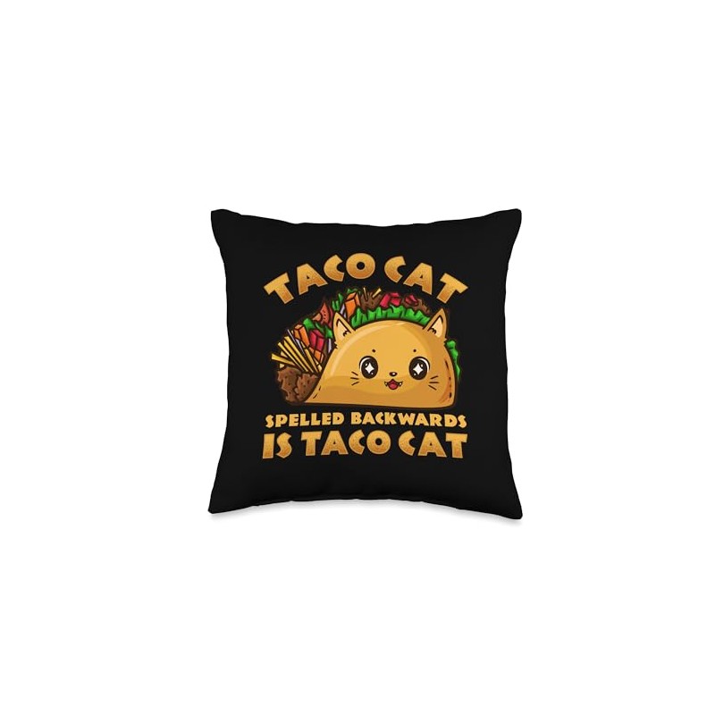 Taco Cat Mexican Cat Lover Cinco de Mayo Throw Pillow