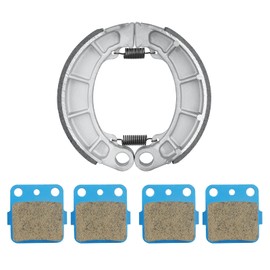 Chabushi Rear Brake Shoes with Front Brake Pad for Honda Fourtrax Rancher TRX420 2007-2013 Foreman TRX500 TRX520 FM1 2020 2021 2022 Brake Parking Shoe Set