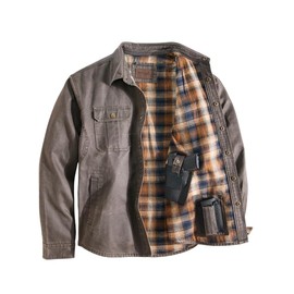 Venado Bountyman Cotton Suede Concealed Carry Shirt Jacket - Chore Coat for Men (Moose Brown, 3X-Large)