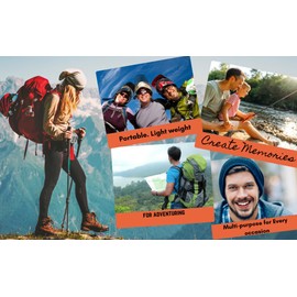 ZONDER Camping Adventure Accessory | Small | Travel Trash Bag | Compact - Light Weight - Easy Storage | Black with red circle | Ideal Adventure Garbage Bag for Boats & Camping