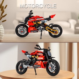 DAHONPA 2 in-1 Transform Technic Motorbike Building Blocks Set, 545 Pieces Moto & Heli Transform, Build and Display Toys Gift for Kids and Adults
