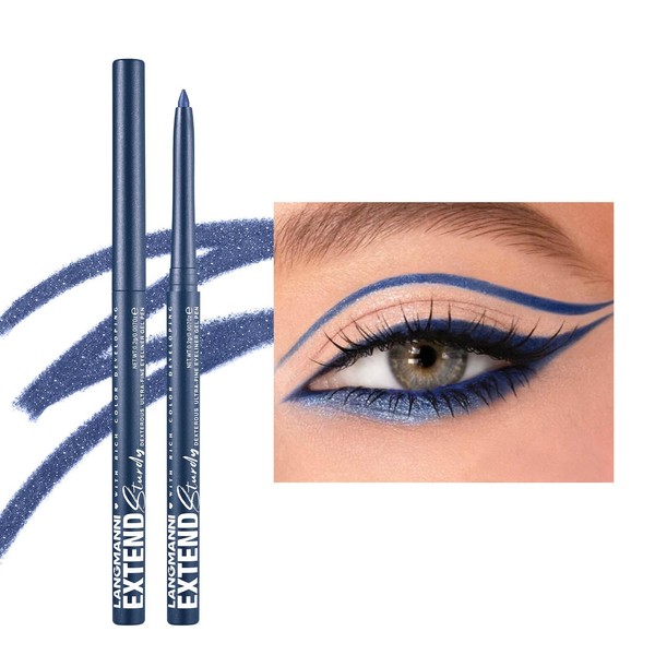 Mefyhtune Blue Eyeliner Pencil Waterproof Retractable Cream Blue Gel Eyeliner