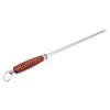 Miibiscolit 12 inch Carbon Steel Honing Rod with Wood Handle,