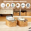 Edergoo Wicker Storage Basket, Water Hyacinth Storage Baskets with Built-in