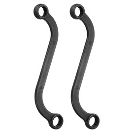 sourcing map 2pcs 16mm x 17mm 12-Point S-Style Box Wrench Double End S-Shaped Wrench Chrome Plated Cr-V Steel S Box Wrenches for Home Auto Bike Repair Machine Maintenance