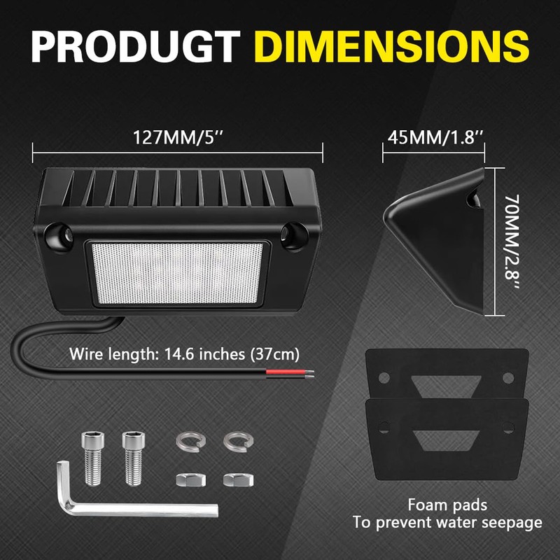 UTVIUNCT 5 Inch RV Exterior LED Light White 1PCS
