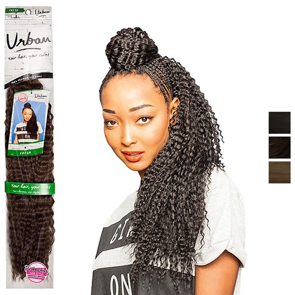 Feme Urban Fresh Elegant Synthetic Hair Crochet Braids Bulk 20 Inches (50 cm), Colour: 1B (Natural Black)