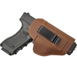 Gun Holster for Men/Women, IWB Leather Holster for Concealed Carry, Inside Waistband Holsters for Glock 19/26/43x, Sig P365/P239, Taurus G3C/GX4, Ruger Max 9,M&P 9mm Shield or Similar Sized Handguns