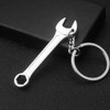 Jizlan Silver Mini Wrench Tool Keychain,Adjustable Wrench Keychain Spanner,Spanner Wrench