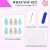 AKOFIC Press on Nails Almond, Medium Length French Artificial Nails,