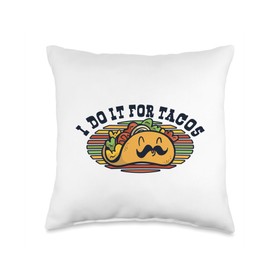 Apparel Taco Cat Love Costume Plush Outfit Gifts Al Pastor Seasoning Hard Shell Taco Throw Pillow, 16x16, Multicolor