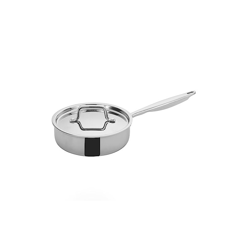 WINCO Tri-Ply Saute Pan, Silver