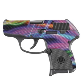 MightySkins Carbon Fiber Skin Compatible with Ruger LCP 380 - Light Waves | Protective, Durable, and Unique Vinyl Decal wrap Cover | Easy to Apply, Remove, and Change Styles | Made in The USA