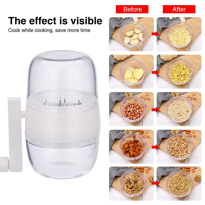 Nut Chopper, Portable Manual Nut Grinder with Hand Crank For