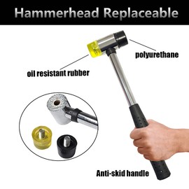 Apalie 10Pcs Dent Repair Tool Kits inclued Rubber Hammer and 9 Pcs Heads Tap Down Tools, Paintless Dent Removal Tools Kits for Auto Body DIY Dent Fix