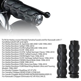 New Pair of 1'' Black Handlebar Rubber Gel Hand Grips for Kawasaki Vulcan 1500 Classic Nomad Drifter Vulcan 1600 Vulcan 2000 (Style A)