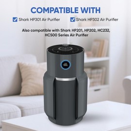 HP302 HP301 Replacement Filter Compatible with Shark HP300 Series Never-Change Air Purifier, 2 Pack Filter for HP301, HP201, HP202, HC232 Series, HC501 Series Air Purifiers, 3-in-1 H13 True HEPA