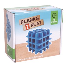 New Classic Toys P2CDB45 Wooden Planks, 45 Pieces-Dark Blue