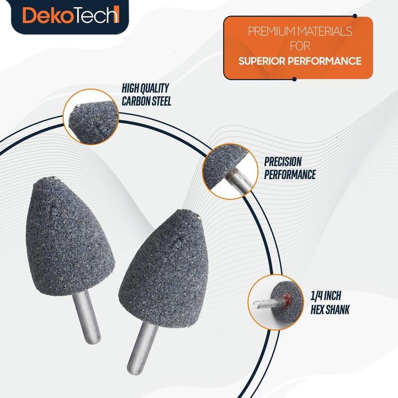 Set 4pcs Metal Grinding Stone Cone Shape – Precision Rotary