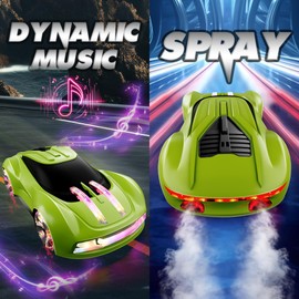 Dwi Dowellin Gesture Sensing RC Stunt Car,Drift Remote Control with Light Spray & Music - Boys Toys Age 6-8-12, Cool Birthday Gifts for Kids Age 7 8 9 10 11 12 Years Old(Green)