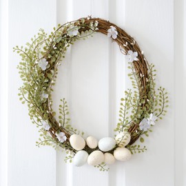 Ginger Ray Easter Door Wreath Foliage with Eggs, Brown