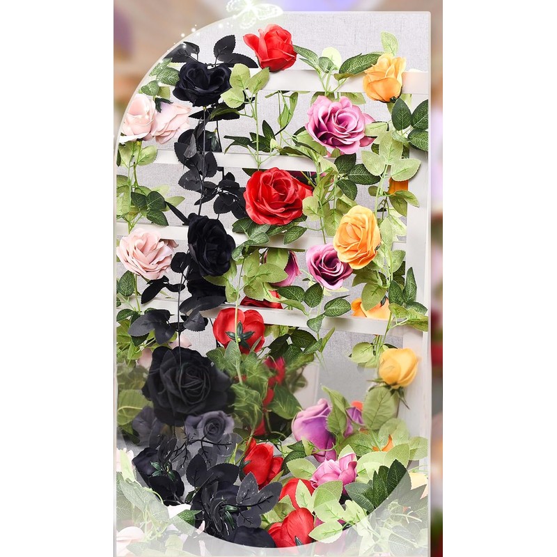 Artificial Vine Garland, Flower Rose Leaf Garland Fake Floral Wall