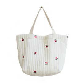 [Benefits Children Happiness for the Future] B/C Evil Bag, Nubi Bag, Tote Bag, Shoulder Bag, Flower Pattern, Women's, One Size, white