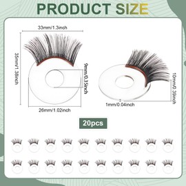 PH PandaHall 20pcs Black Doll Eyelashes 26mm Safety Eyelashes Plastic Eye Accessory Crafts Eyelash Strips Stuffed Crochet Eye Lashes Doll Eyelash Tray for Amigurumi Puppet Teddy Bear Plush Animal