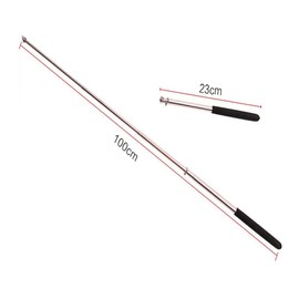 Belly Dance Wings Sticks Stainless Steel Telescopic Rod for Dancing Black 2pcs (Black)