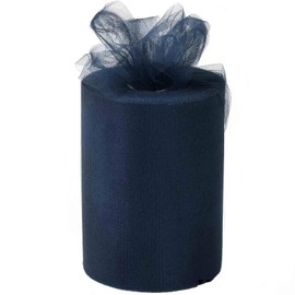 Navy Blue Tulle Wedding Decor - 6" x 100 Yards, Fabric Netting Ribbon, 4th of July, Police Support, Wreath, Garland, Veil, Streamers, Bows, Christmas, President's Day, Easter, Memorial Day