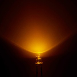 CHANZON 100 pcs 3mm Yellow LED Diode Lights (Clear Flat Transparent DC 2V 20mA) Bright Lighting Bulb Lamps Electronics Components Indicator Light Emitting Diodes