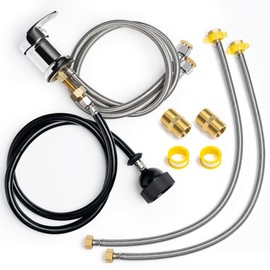 Professional Beauty Salon Shampoo Sink Bowl Faucet and Sprayer Kit with Vacuum Breaker and Flexible Spray Hose - Faucet Extended Set, Additional Hoses and Connectors