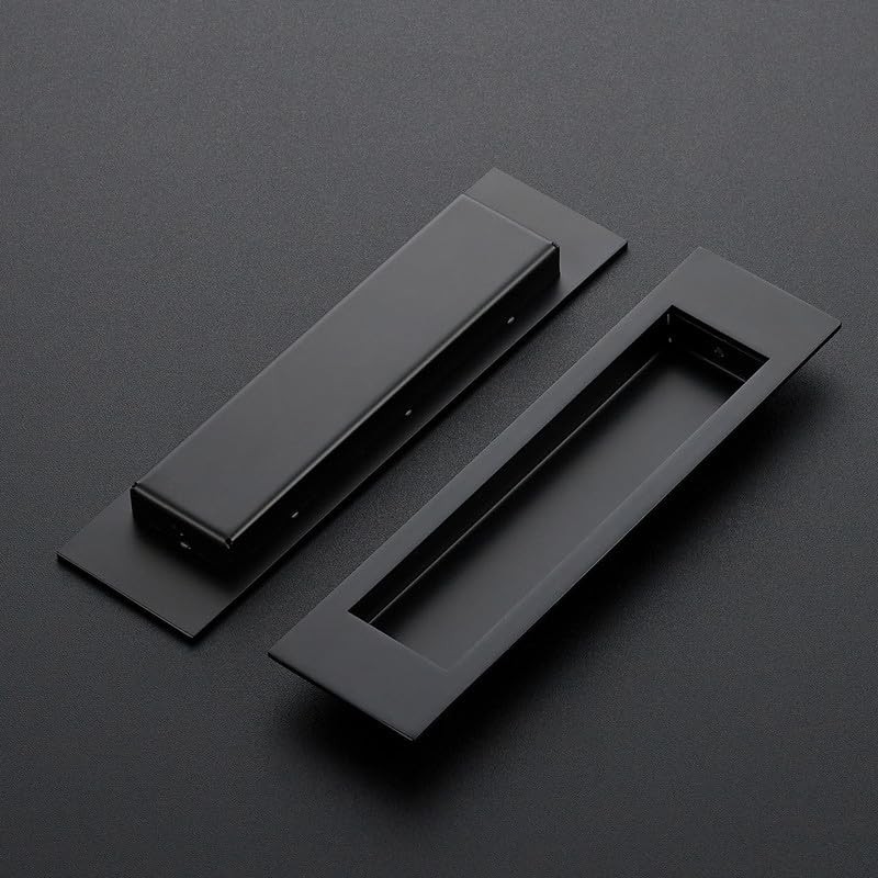 Ravinte 2 Pack Black Sliding Closet Door Handles Black Flush