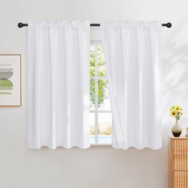 NICETOWN 100% Blackout Window Curtains for Camper - (Snow White Color) 42x40 Inch, 2 Panels Set, Thermal Insulated Blackout Drapes/Draperies with Rod Pocket & Back Tab for Loft