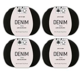 Art of Yarn Denim 55% Cotton,45% Poliacrylic, 4 Skeins Total 200gr (7,055 oz),640m (699 yds),Soft & Smooth Yarn Sport – Fine(2) for Crocheting, Knitting, Amigurumi, Baby Blankets, Baby Garments 99953