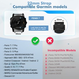 FAKBKE Braided Strap Compatible with Garmin Fenix 8 47mm/Garmin Fenix 7/7 Pro/Fenix 6/6 Pro/Fenix 5/5 Plus/EPIX 2, 22mm QuickFit Loop Wristband Soft Elastic Nylon Bracelet for Epix Pro 47mm