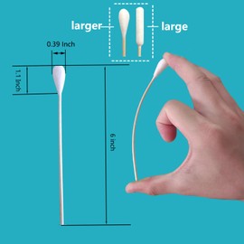 Quanzhou Chenchenchen E-Commerce Co.,Ltd 6 Inch Long Cotton Swabs,Large Cotton Buds with Bamboo Handle for Dogs, Specifically Designed for Dogs,Professional Big Cotton SwabsDogs Ears Large Cotton Swabs 100pcs